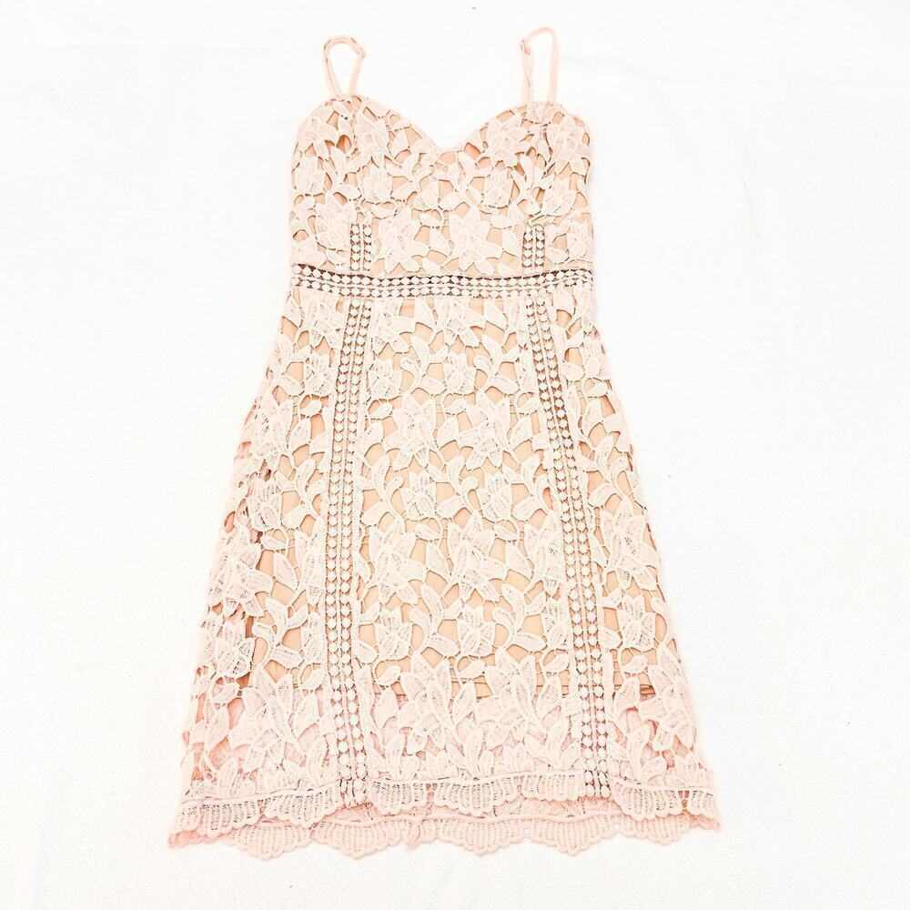 Lulu's Blush Pink Lace Midi Dress